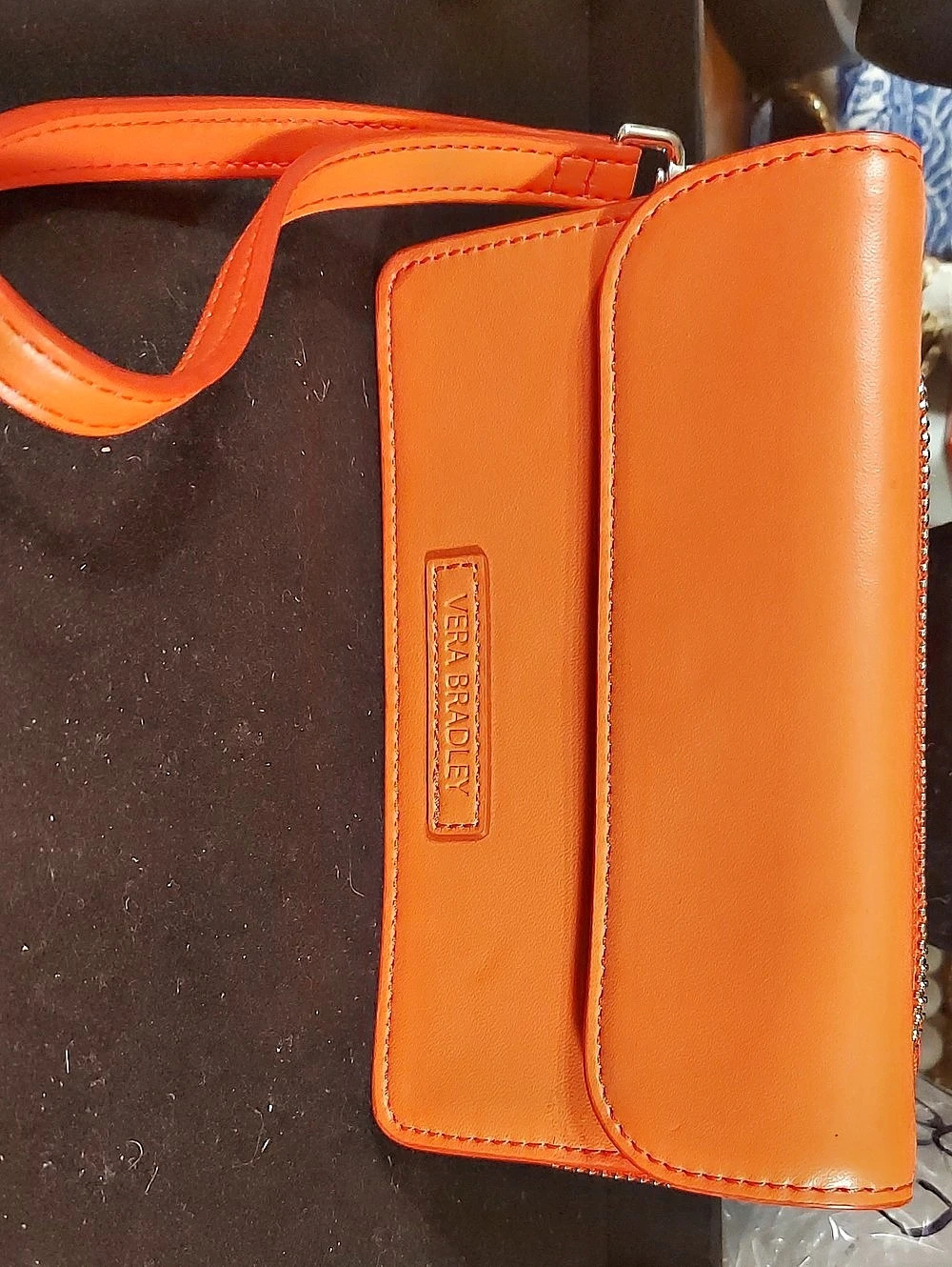 Vera Bradley Orange & Blue Zip Wristlet Wallet